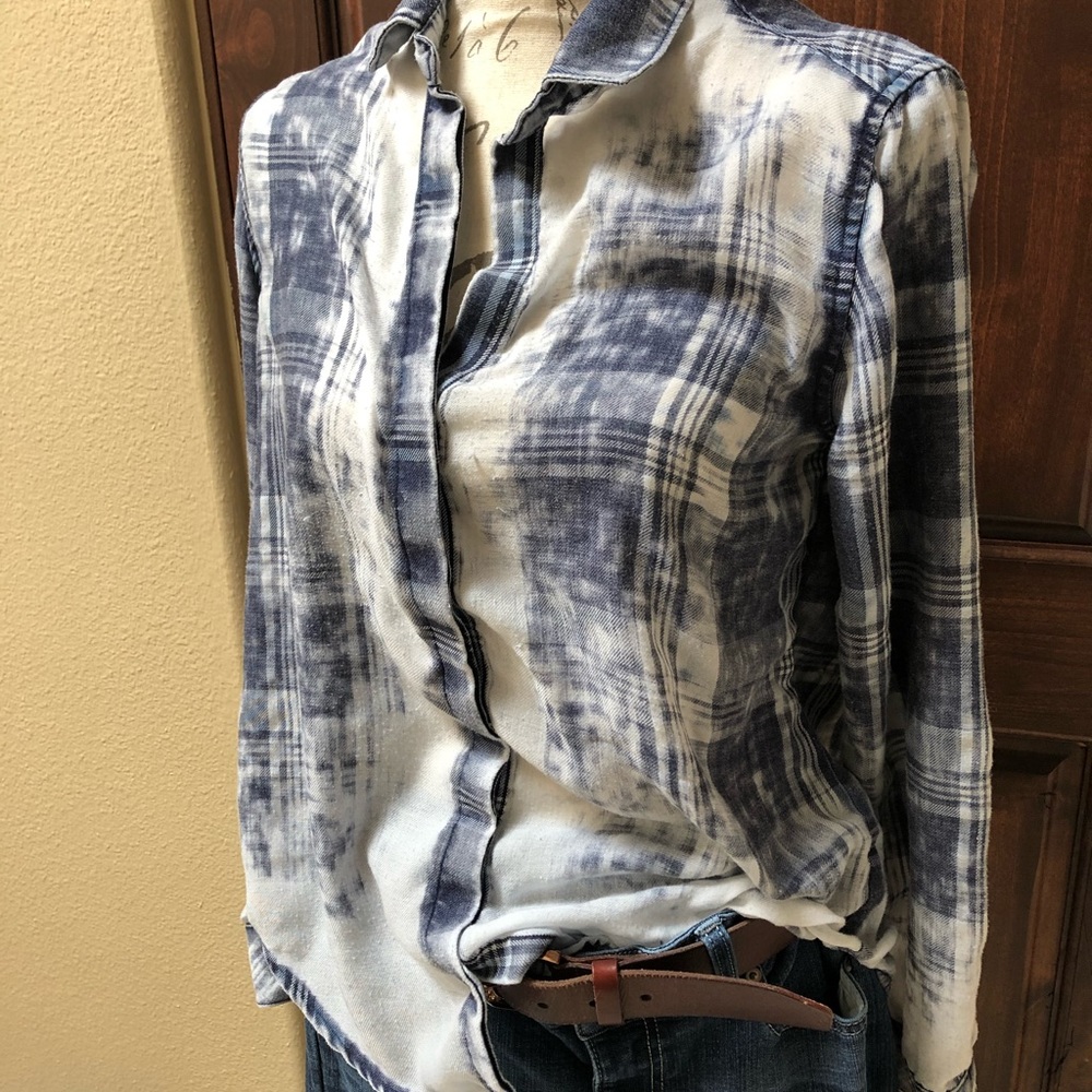Chelsea and Violet Tye Dyed Jean Blouse